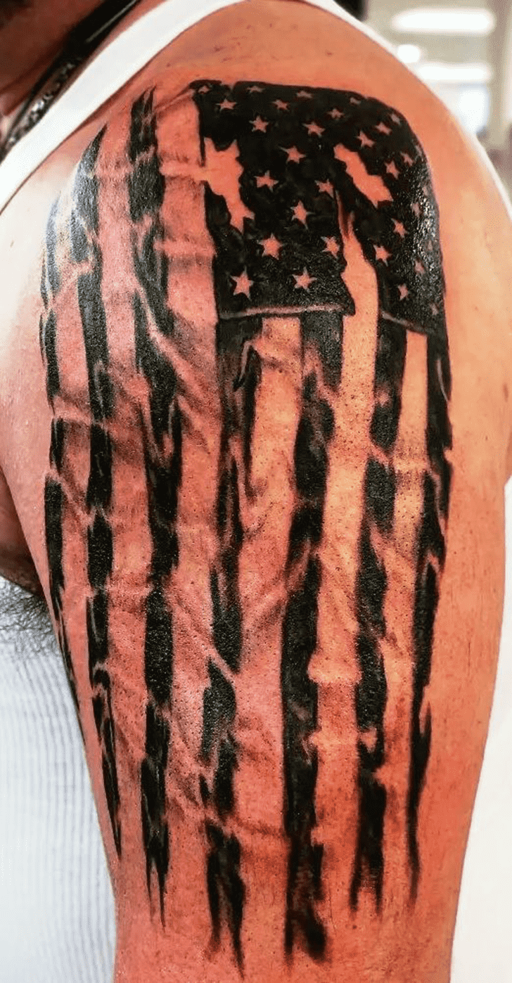 American Flag Tattoo Portrait