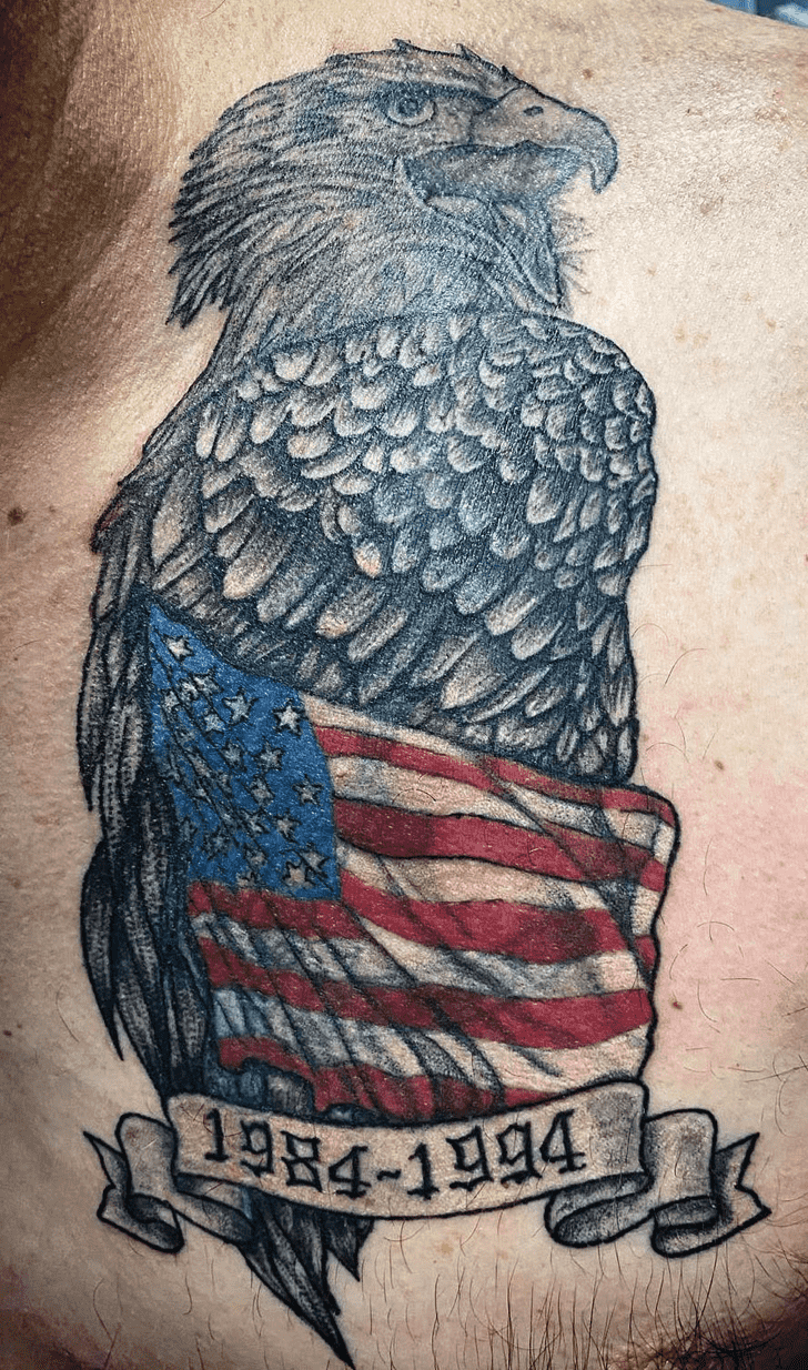 American Flag Tattoo Shot