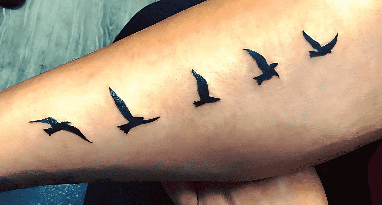 Bird Flying Tattoo Shot