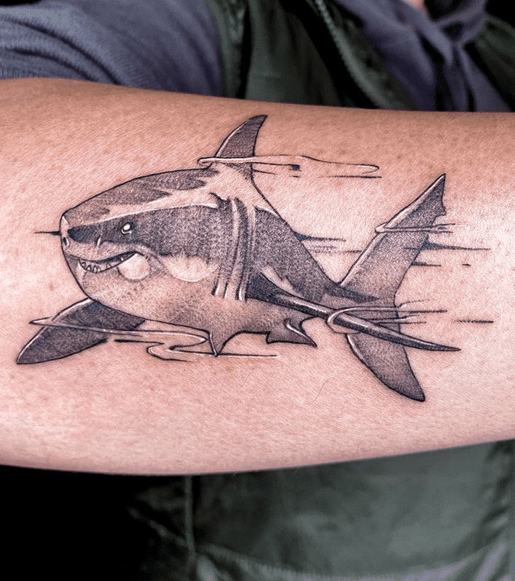 Black And White Fish Tattoo Figure