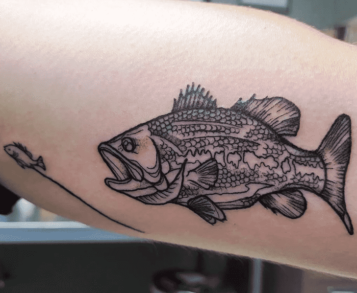 Black And White Fish Tattoo Figure