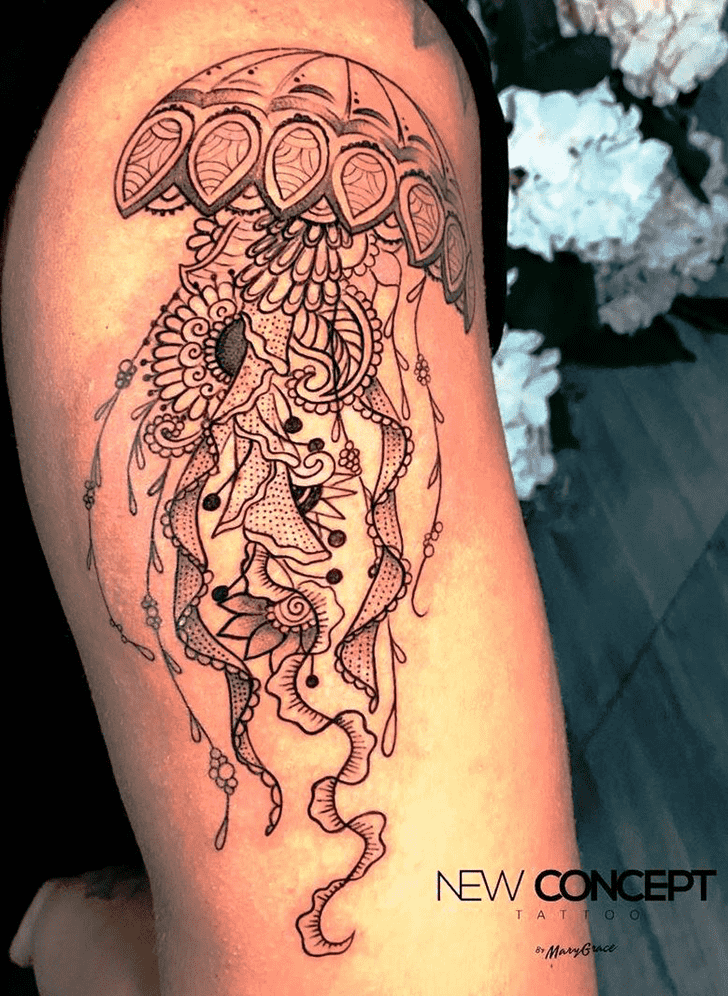 Black And White Fish Tattoo Snapshot