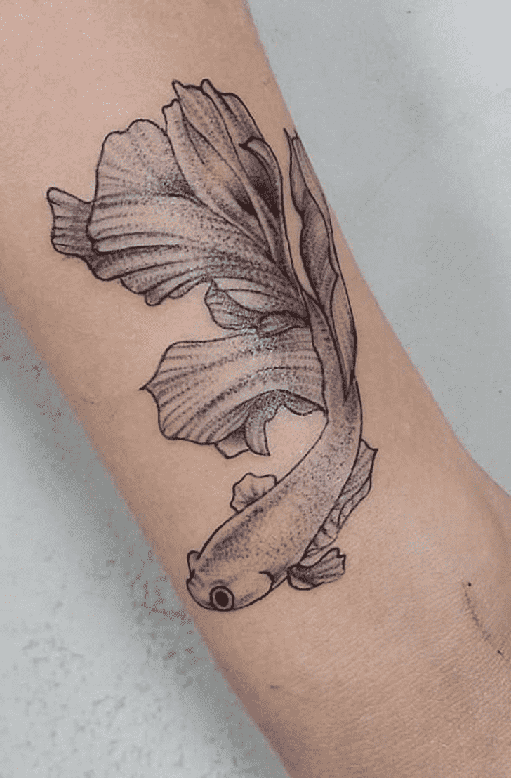 Black And White Fish Tattoo Portrait