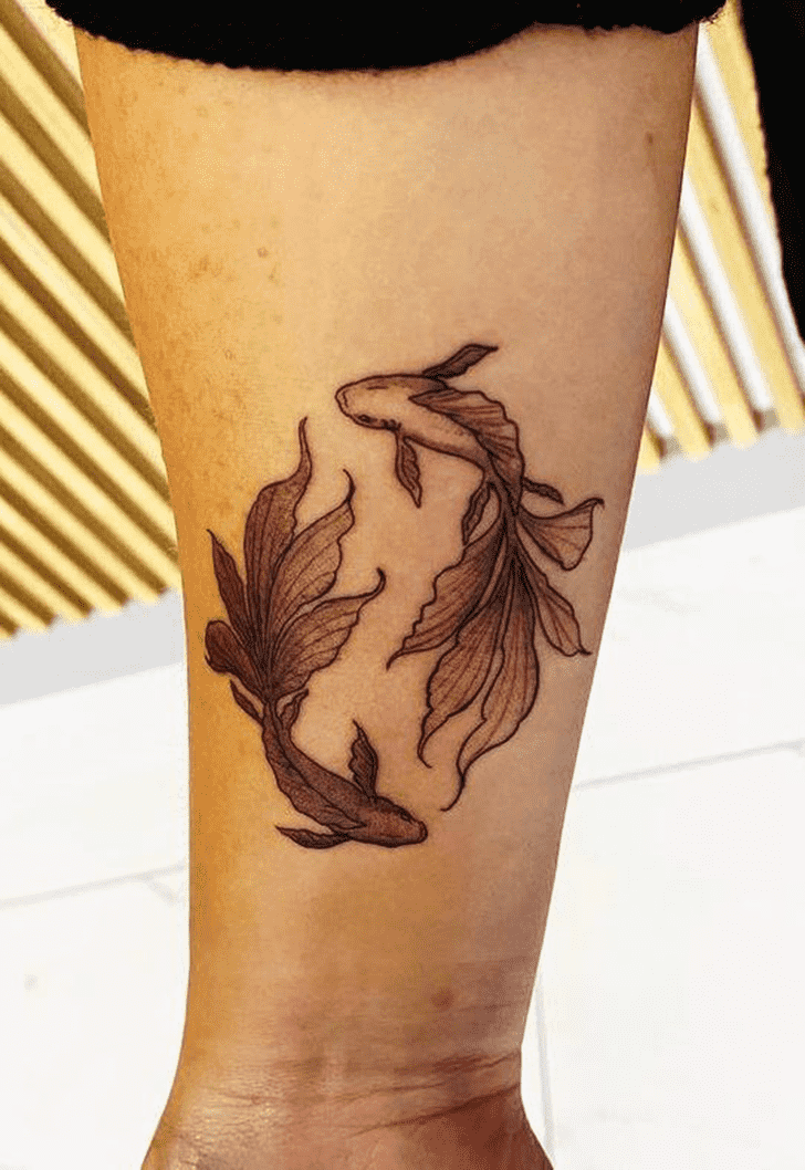 Black And White Fish Tattoo Shot