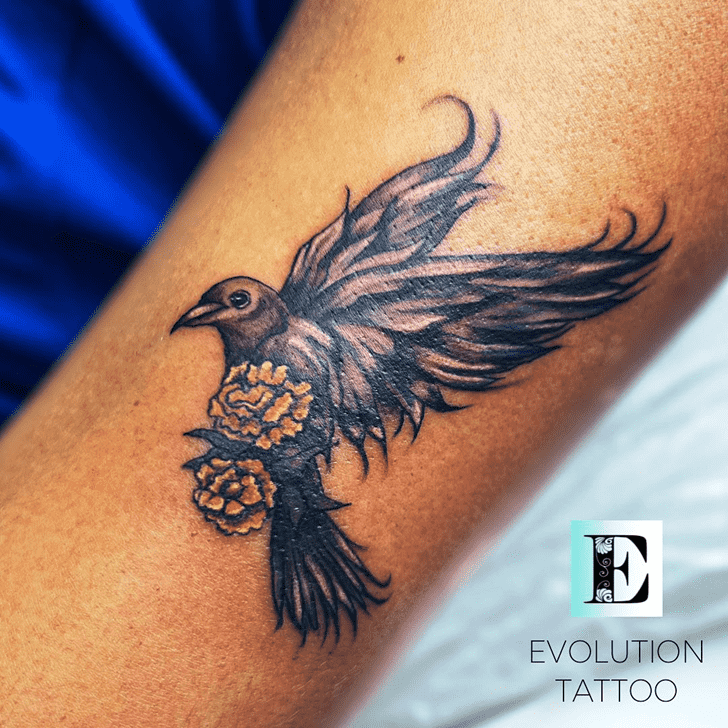 Black Bird Tattoo Shot