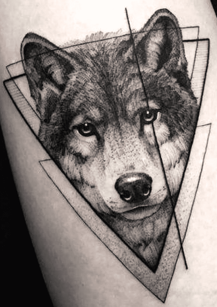 Geometric Wolf Tattoo Design Image