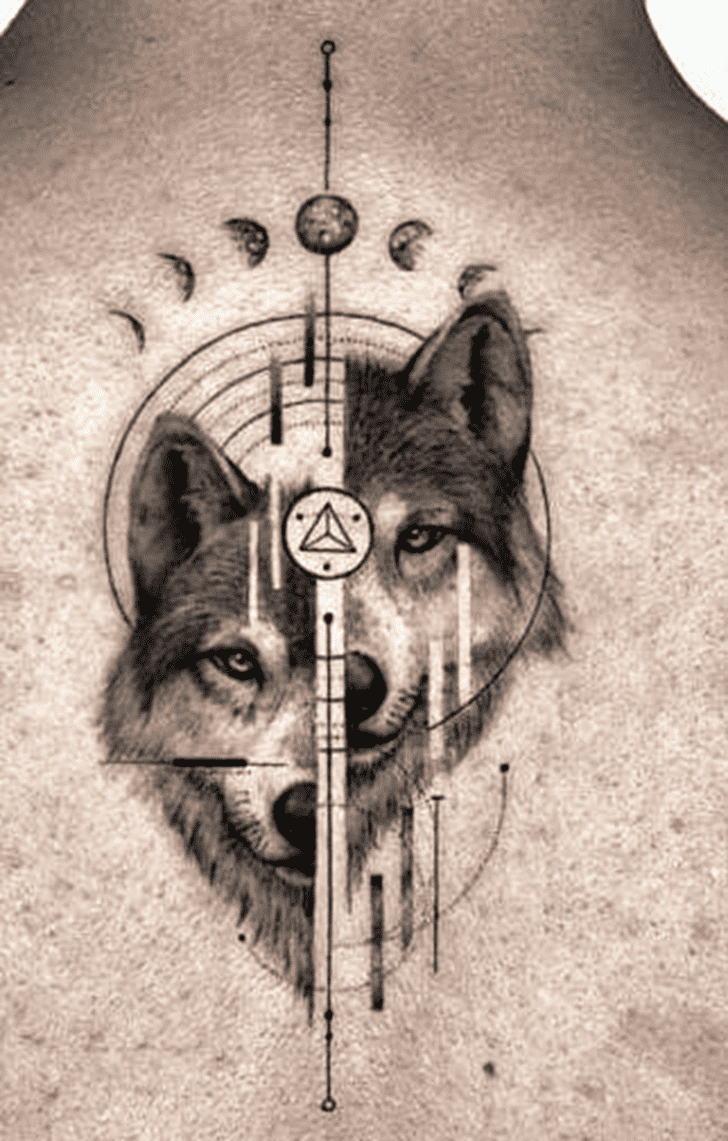 Geometric Wolf Tattoo Photo