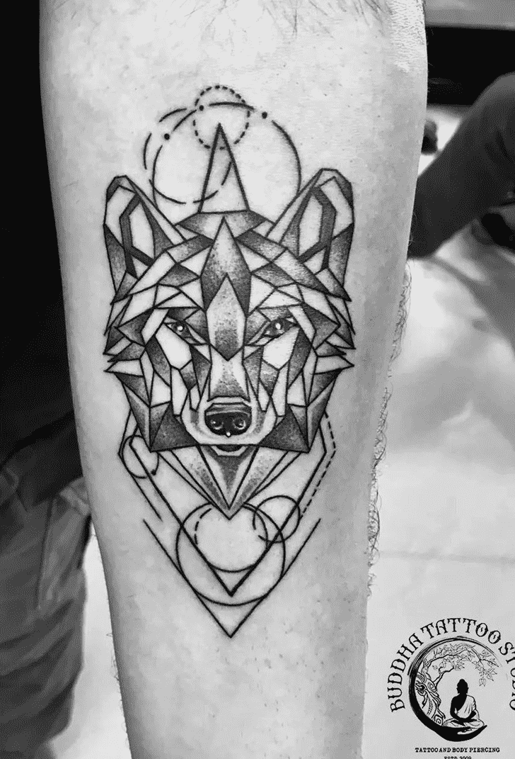 Geometric Wolf Tattoo Photos