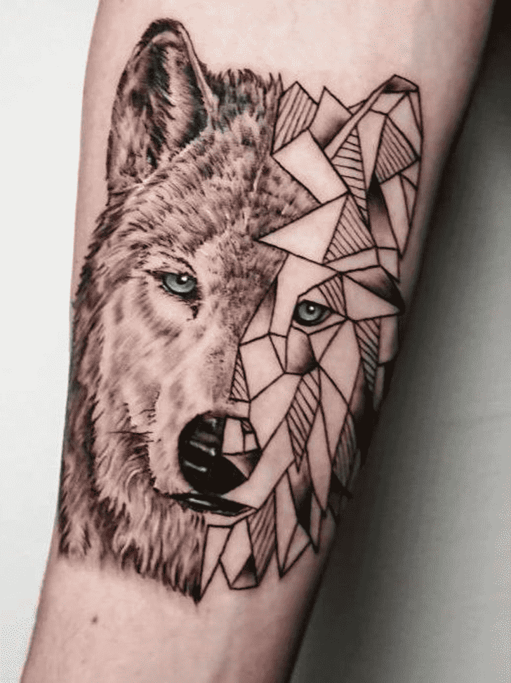 Geometric Wolf Tattoo Photograph