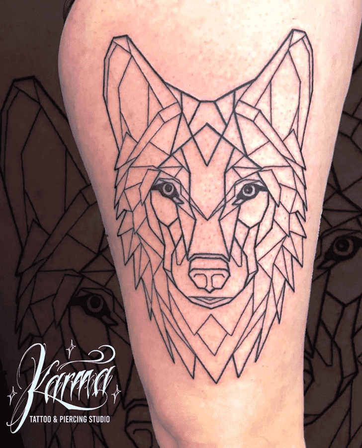 Geometric Wolf Tattoo Picture