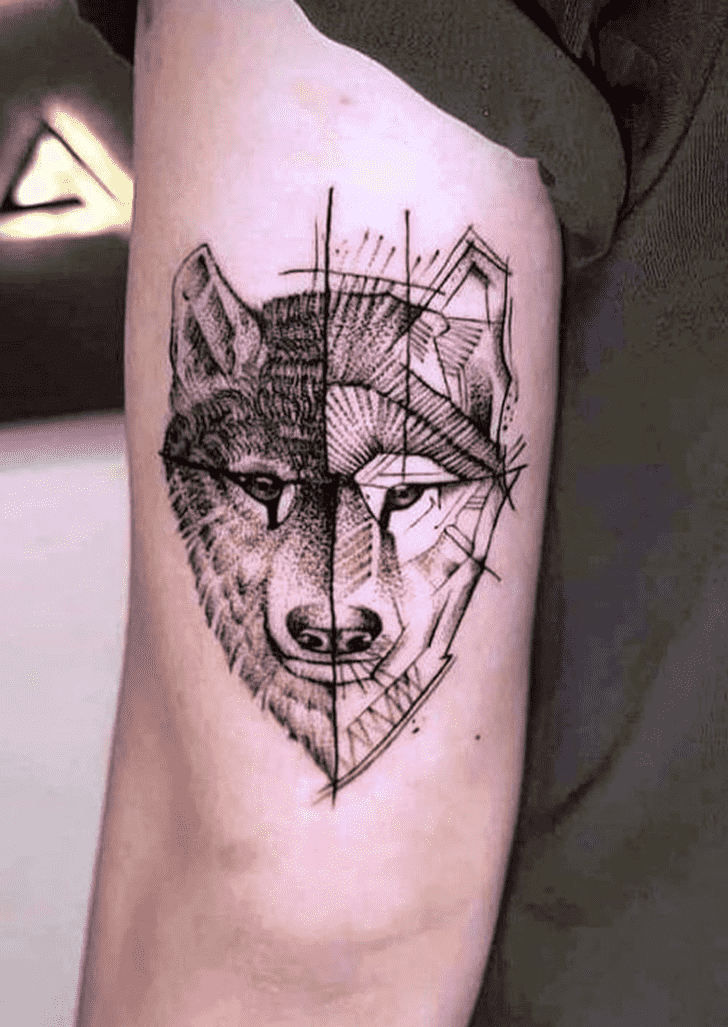Geometric Wolf Tattoo Photograph