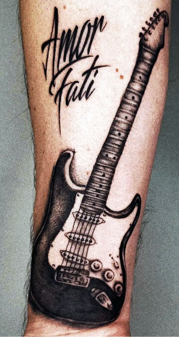 Guitar Tattoo Design Image