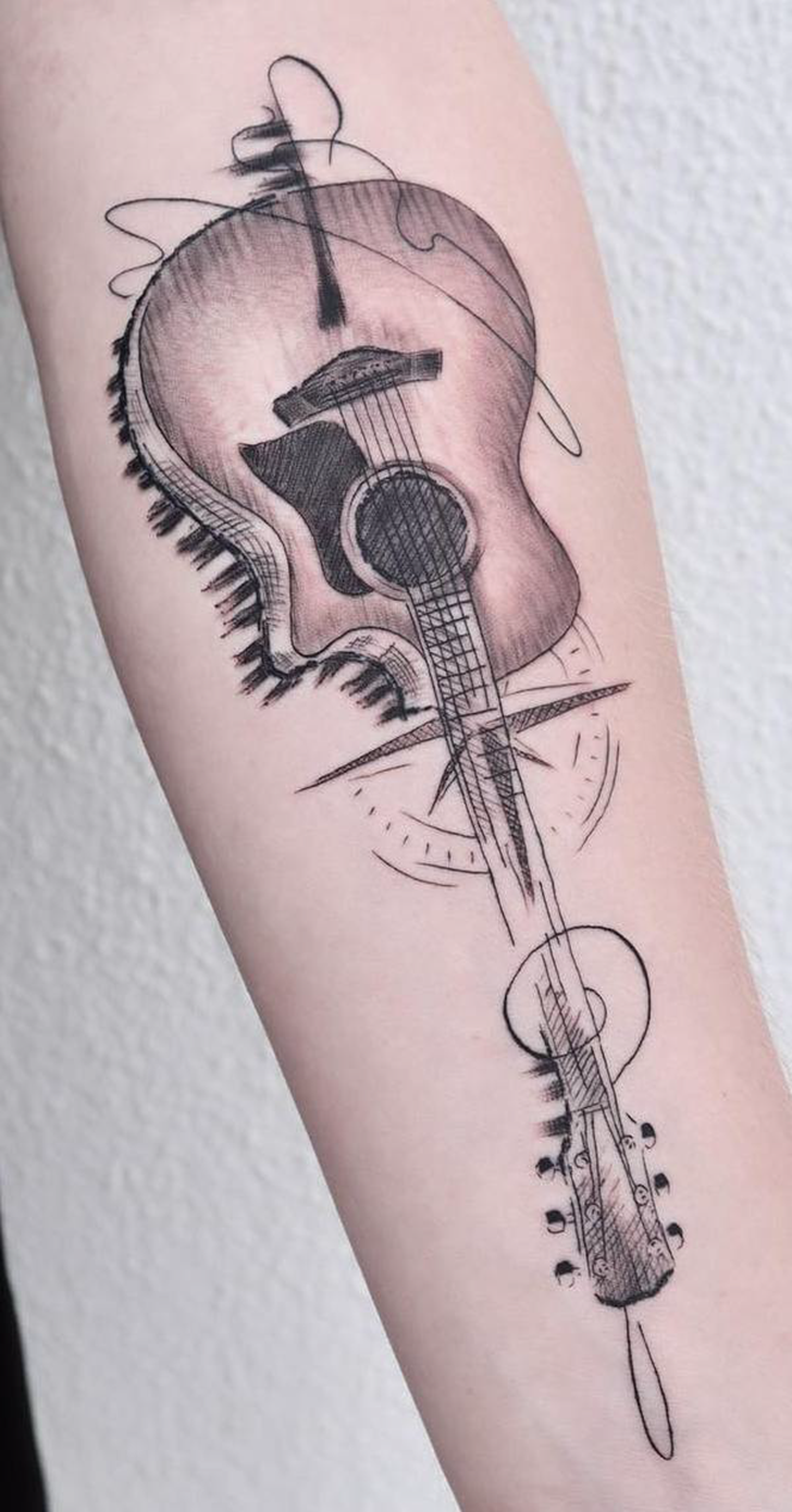 Guitar Tattoo Photos