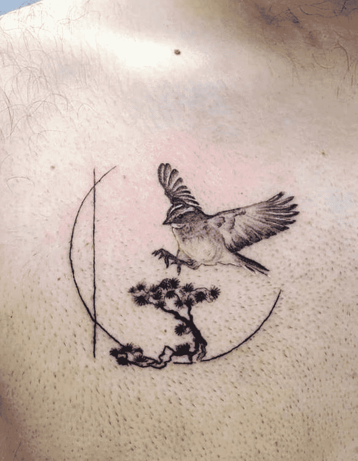House Sparrow Tattoo Portrait