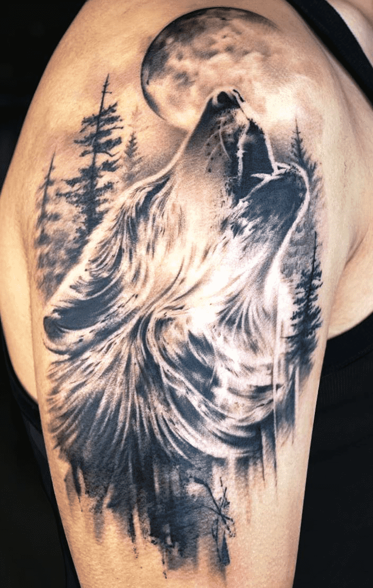 Howling Wolf Tattoo Portrait