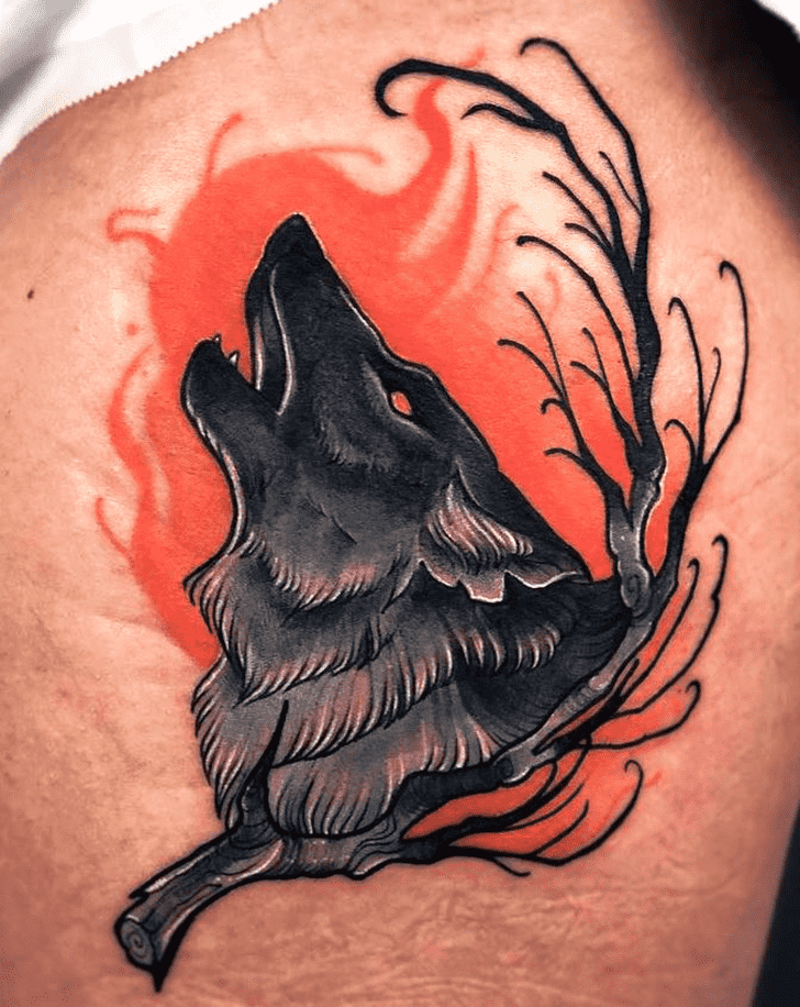 Howling Wolf Tattoo Photograph