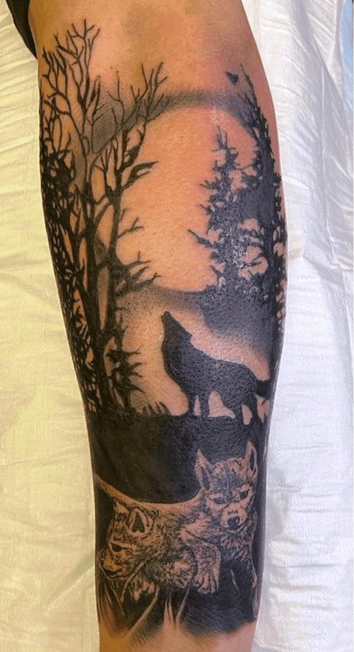 Howling Wolf Tattoo Portrait