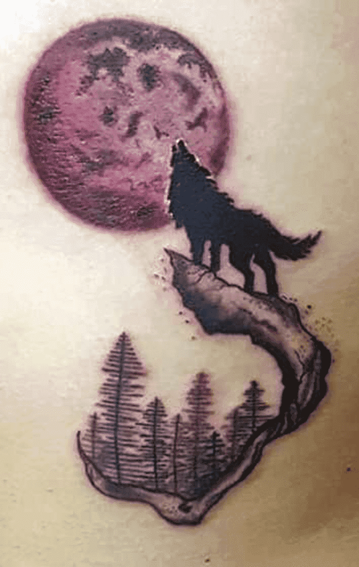 Howling Wolf Tattoo Figure