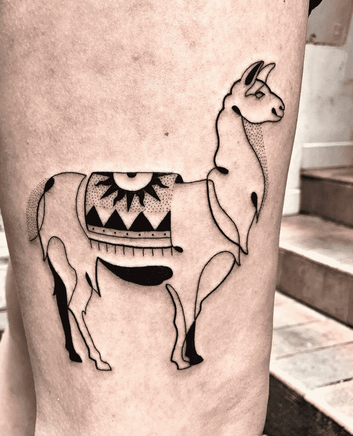 Llama Tattoo Portrait