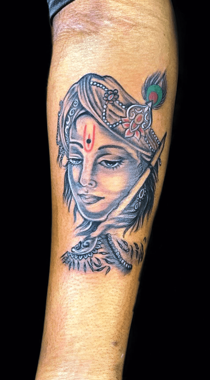Lord Krishna Tattoo Design Image