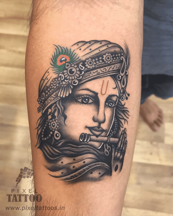 Lord Krishna Tattoo Portrait