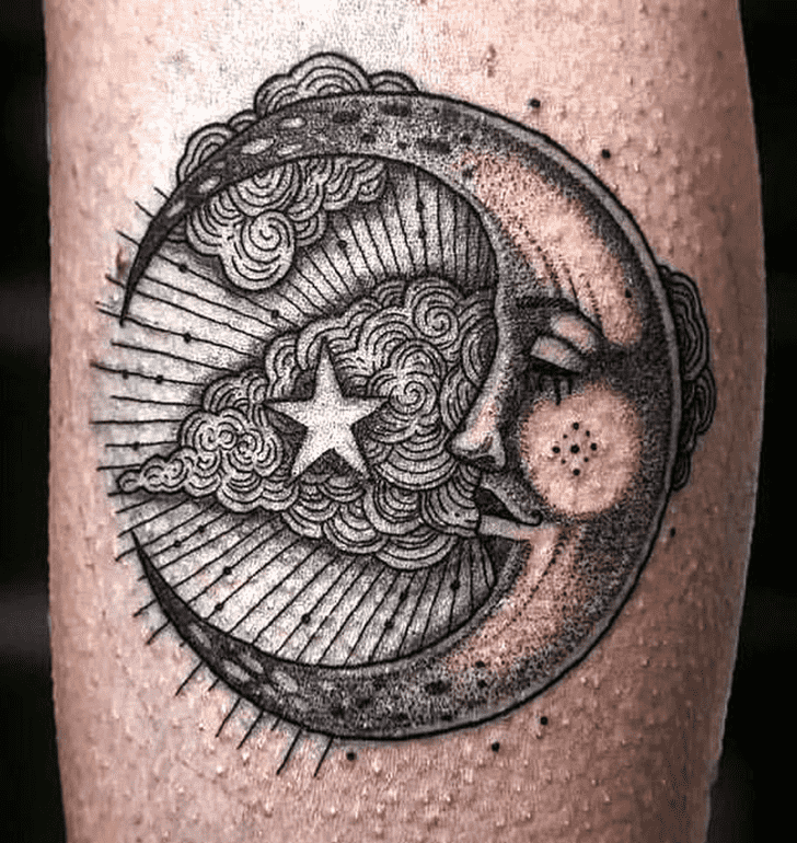 New Moon Tattoo Design Image