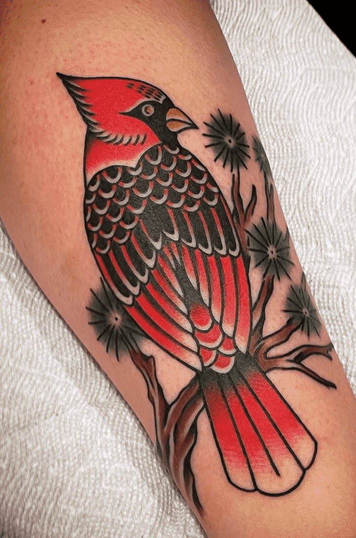 Northern Cardinal Tattoo Portrait