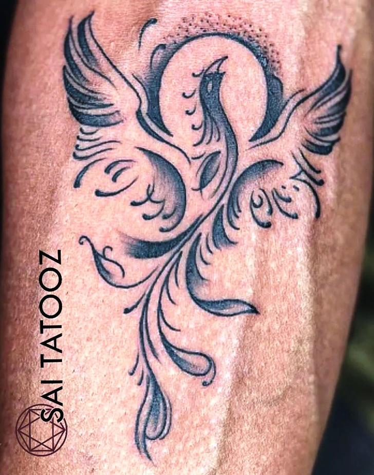Phoenix Bird Tattoo Figure