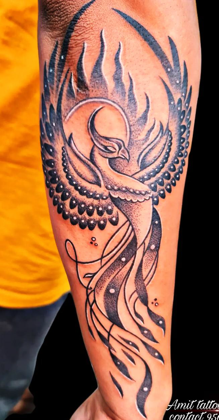 Phoenix Bird Tattoo Portrait