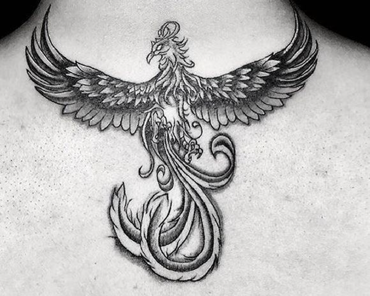 Phoenix Bird Tattoo Portrait