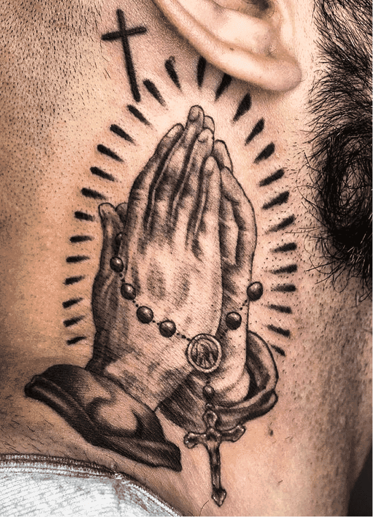 Praying Hands Tattoo Portrait