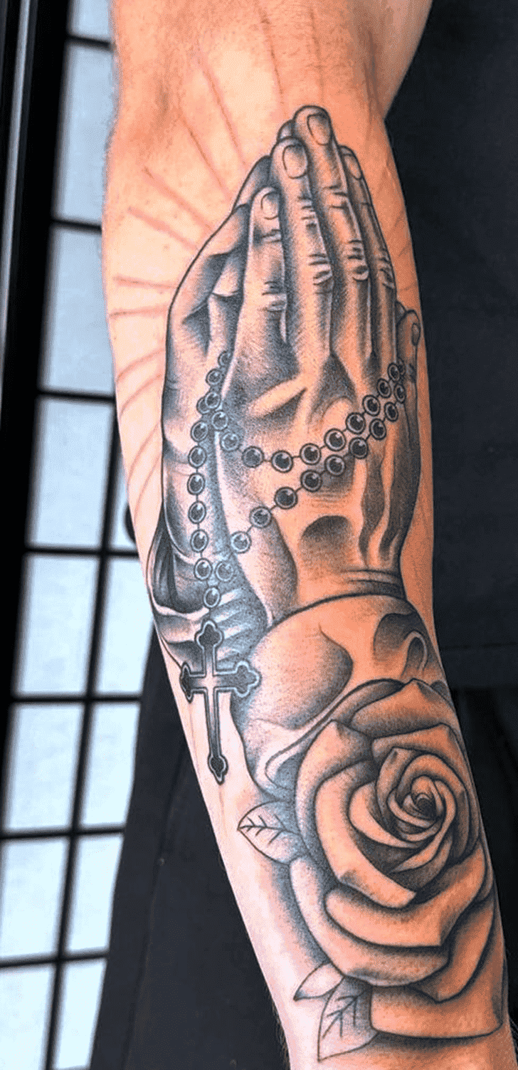 Praying Hands Tattoo Figure