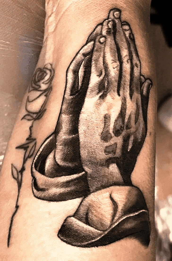 Praying Hands Tattoo Portrait