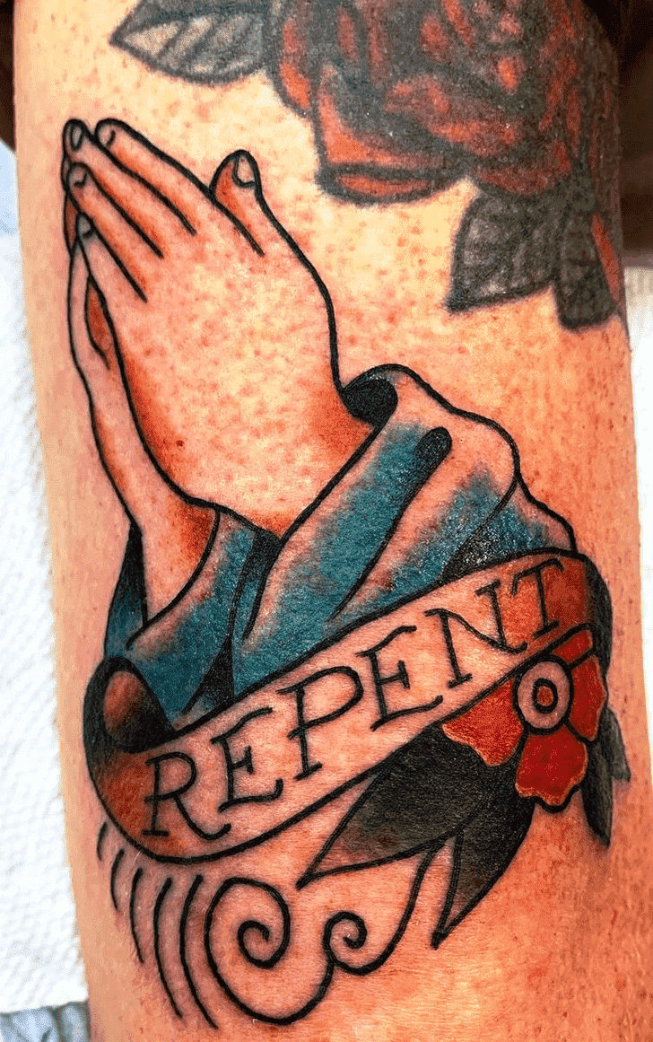Praying Hands Tattoo Ink