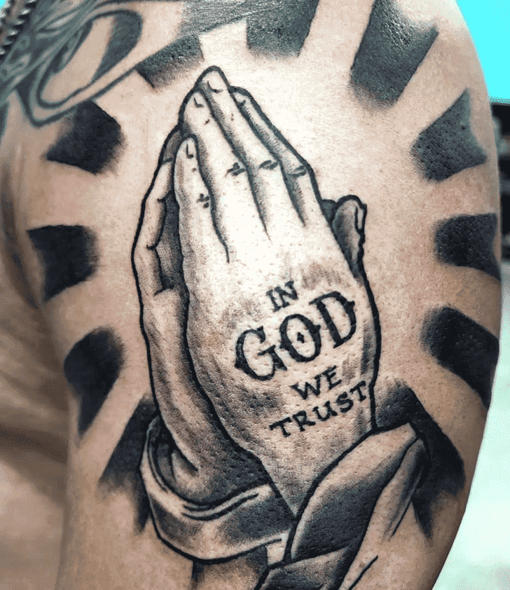 Praying Hands Tattoo Shot