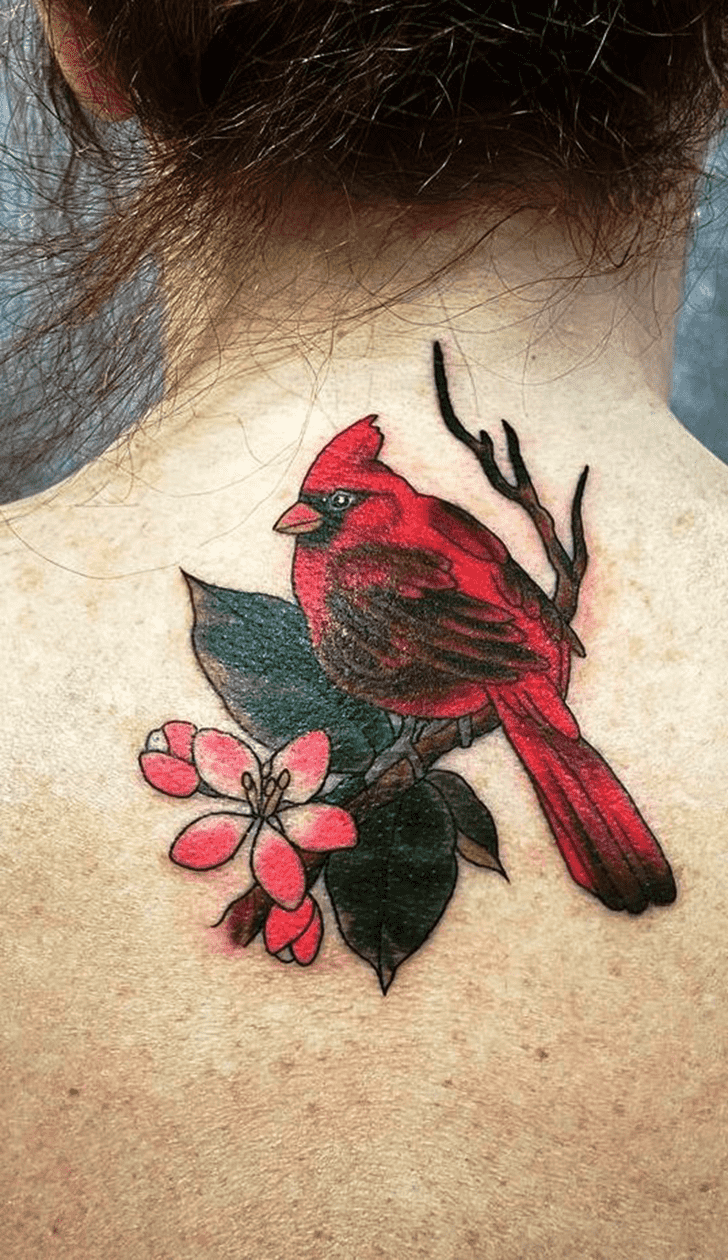 Red Bird Tattoo Figure