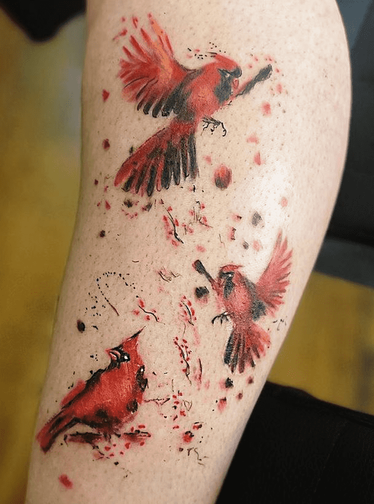 Red Bird Tattoo Photos