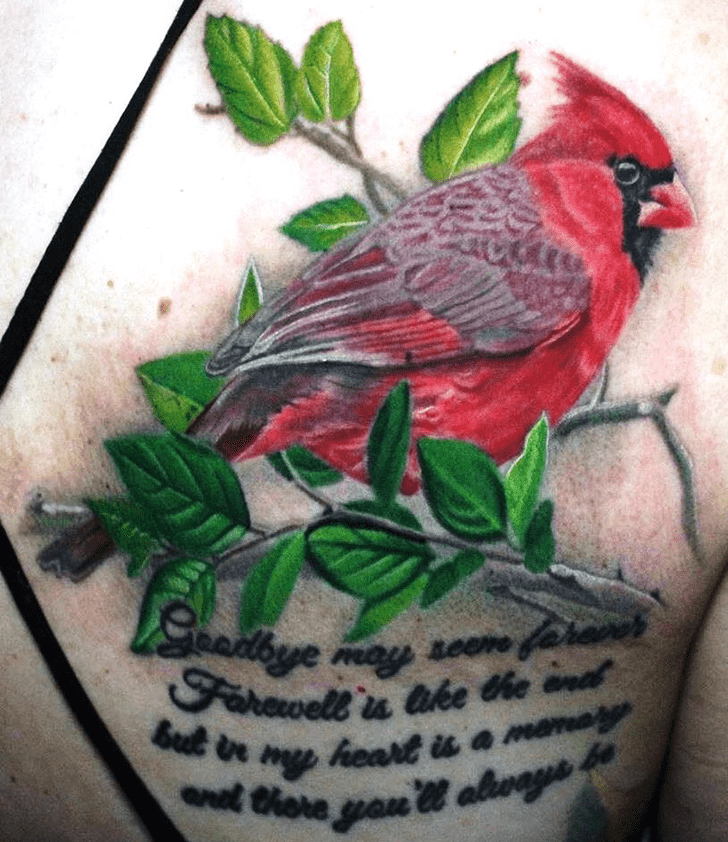 Red Bird Tattoo Photograph