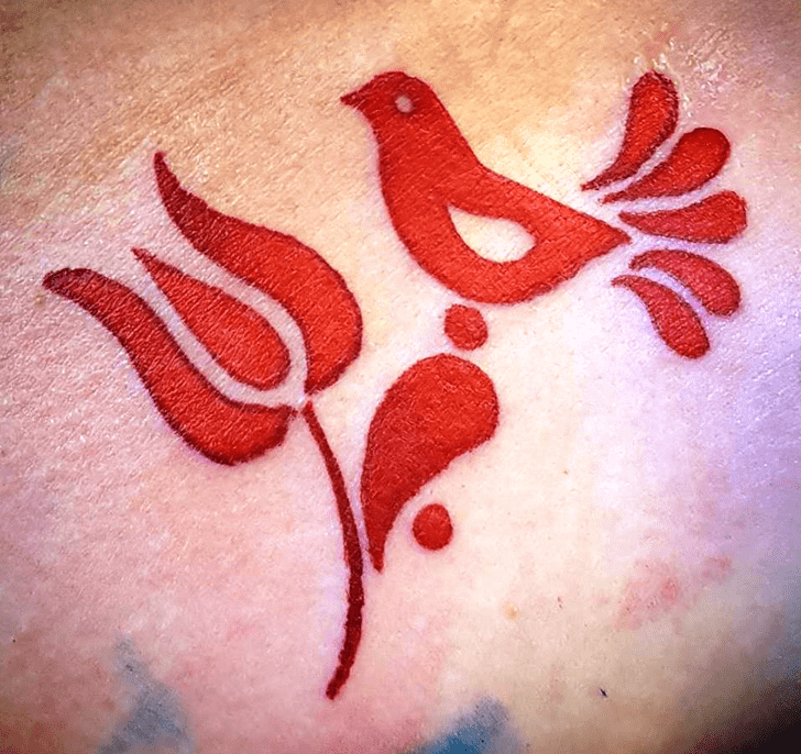 Red Bird Tattoo Portrait