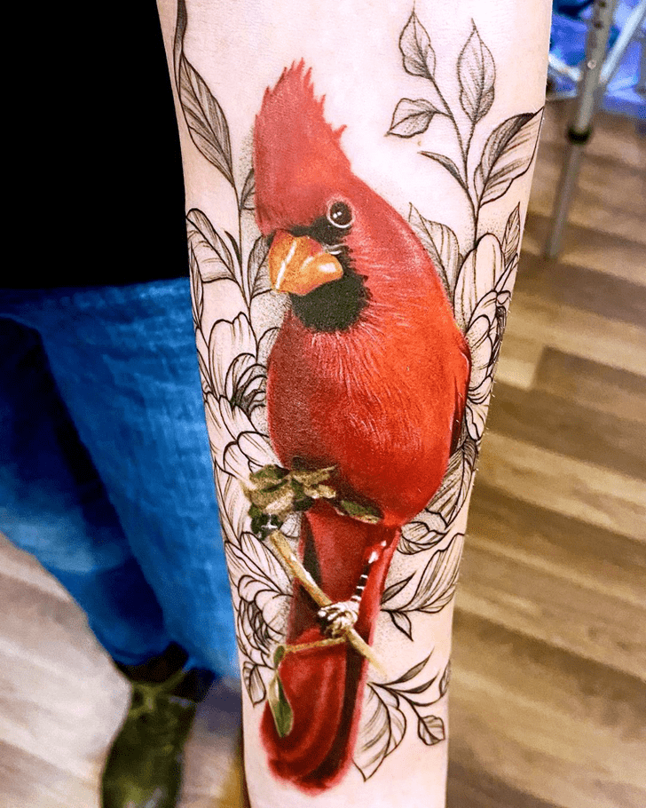 Red Bird Tattoo Shot