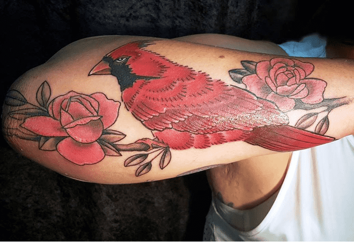 Red Bird Tattoo Figure