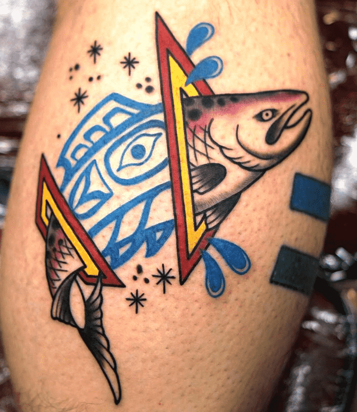 Salmon Fish Tattoo Design Image