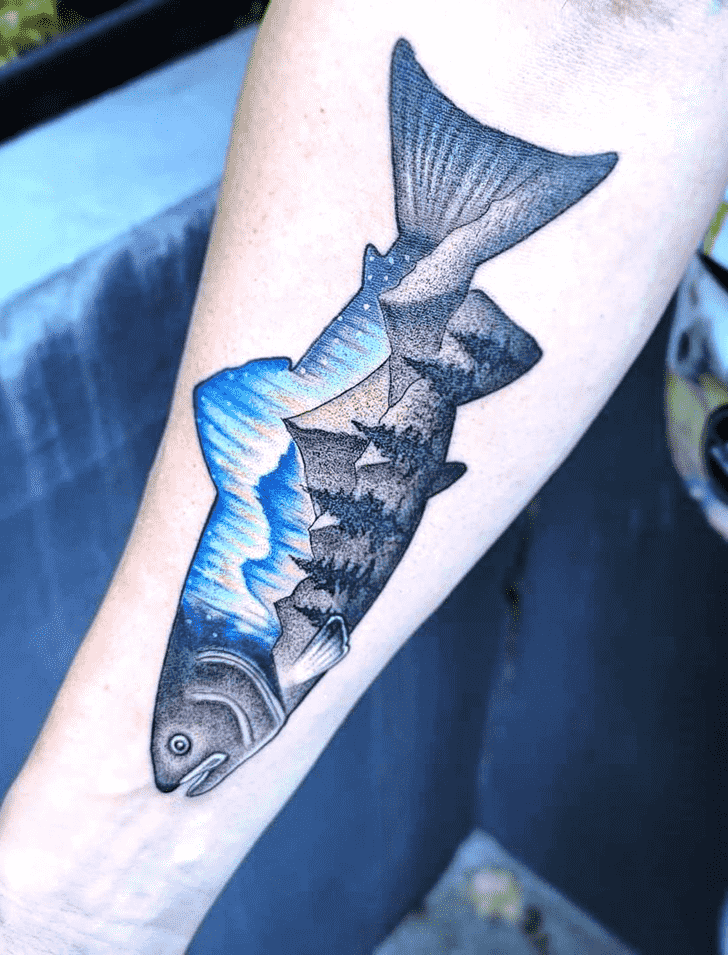 Salmon Fish Tattoo Figure