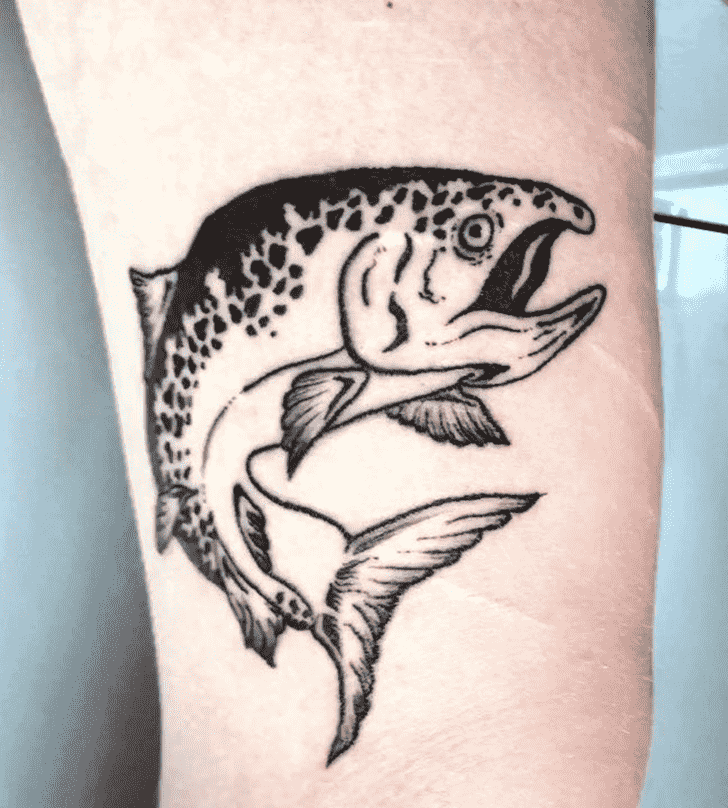 Salmon Fish Tattoo Shot