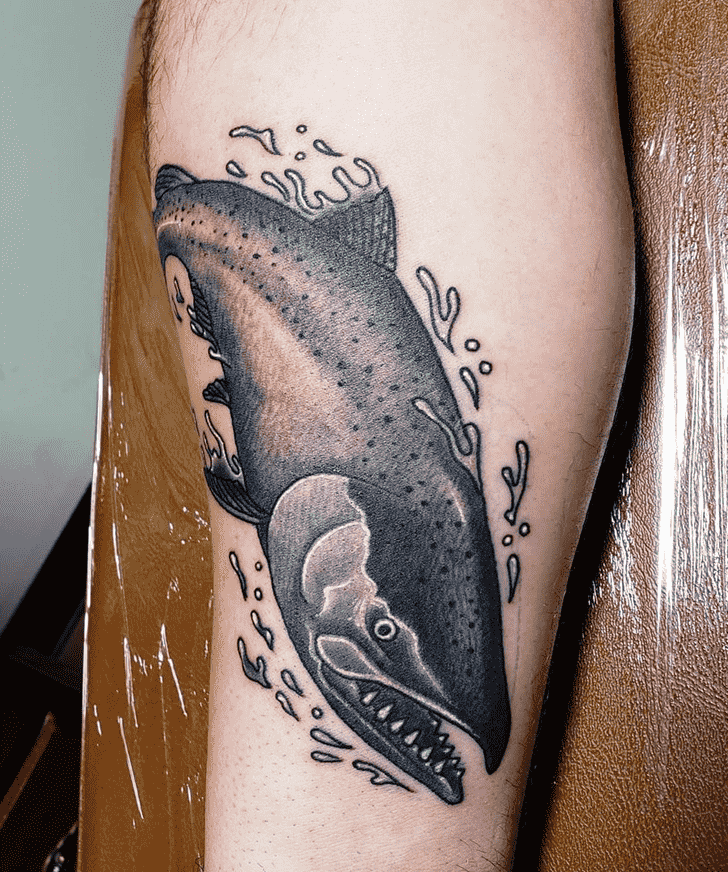 Salmon Fish Tattoo Portrait