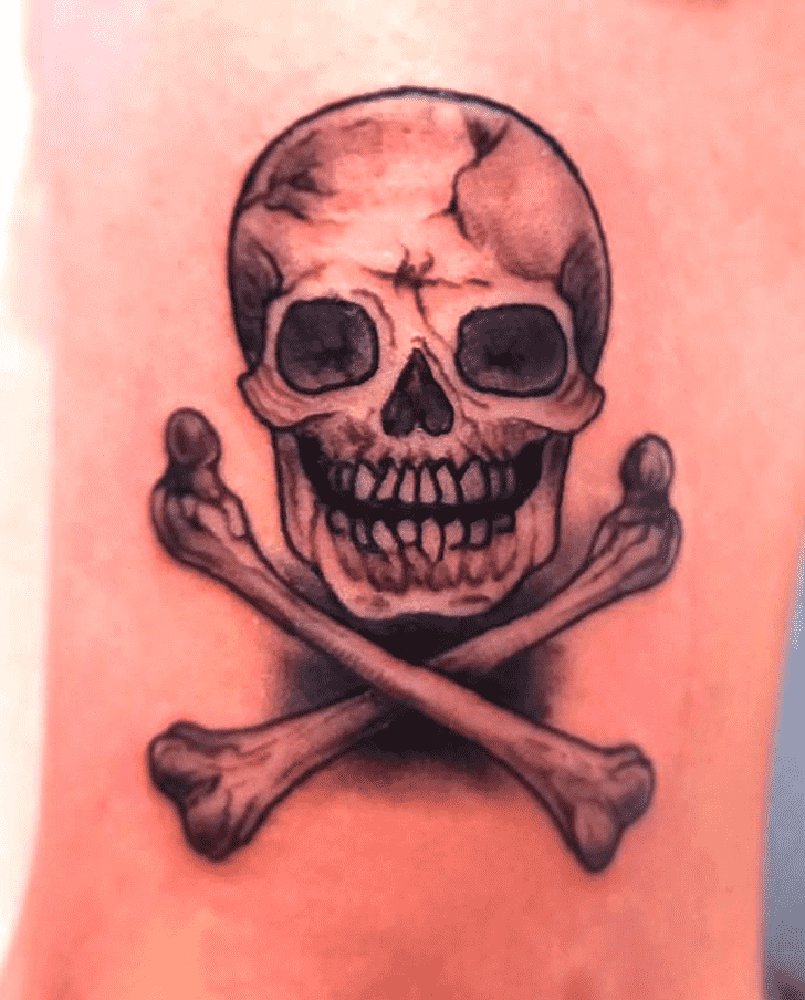 Skull And Crossbones Tattoo Photograph