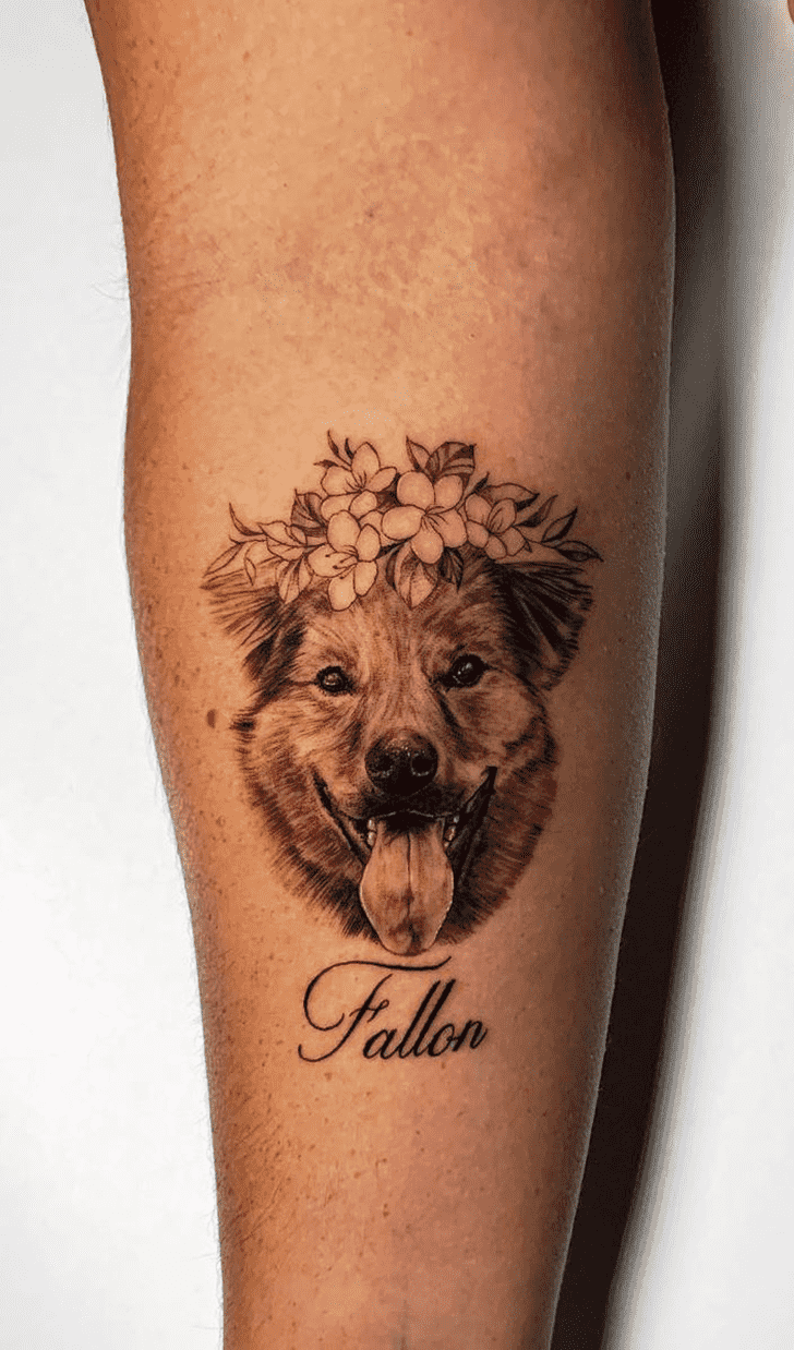 Small Dog Tattoo Design Image