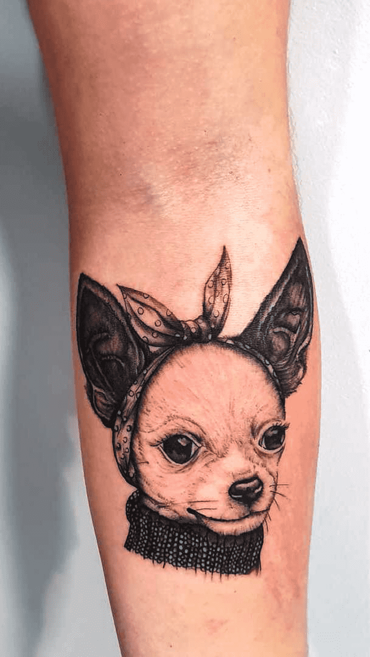 Small Dog Tattoo Figure