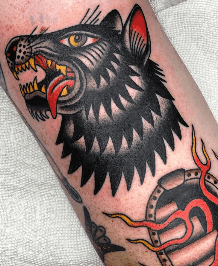Traditional Wolf Tattoo Snapshot