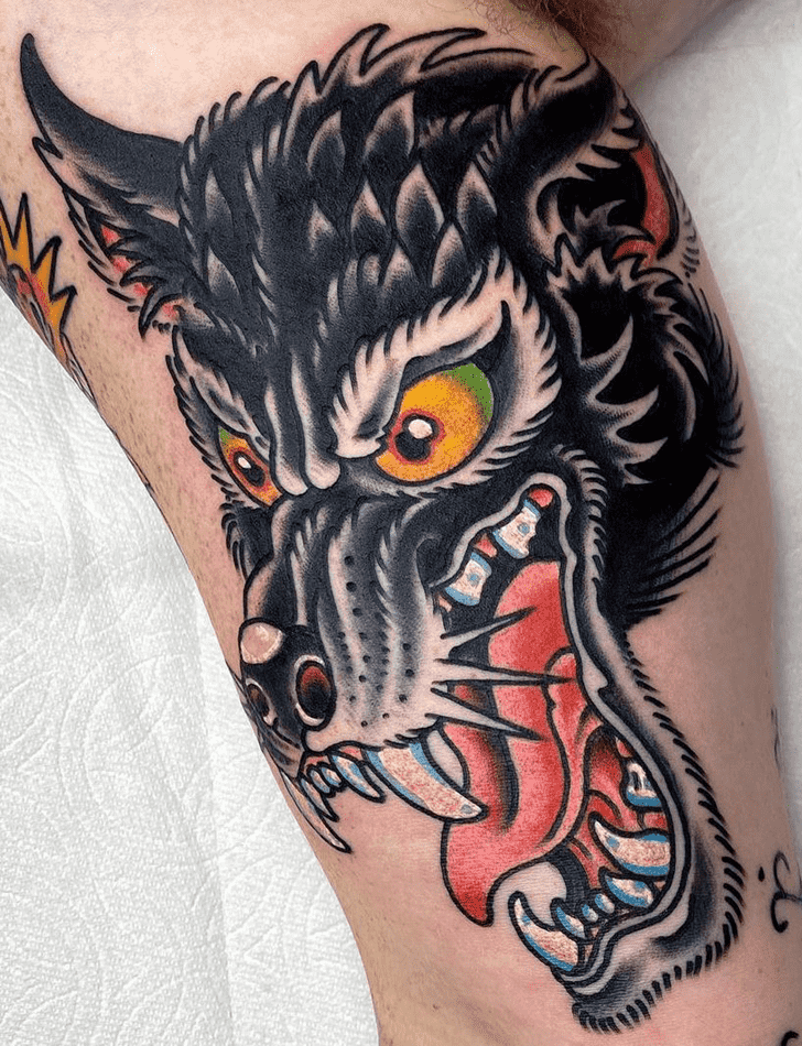 Traditional Wolf Tattoo Picture